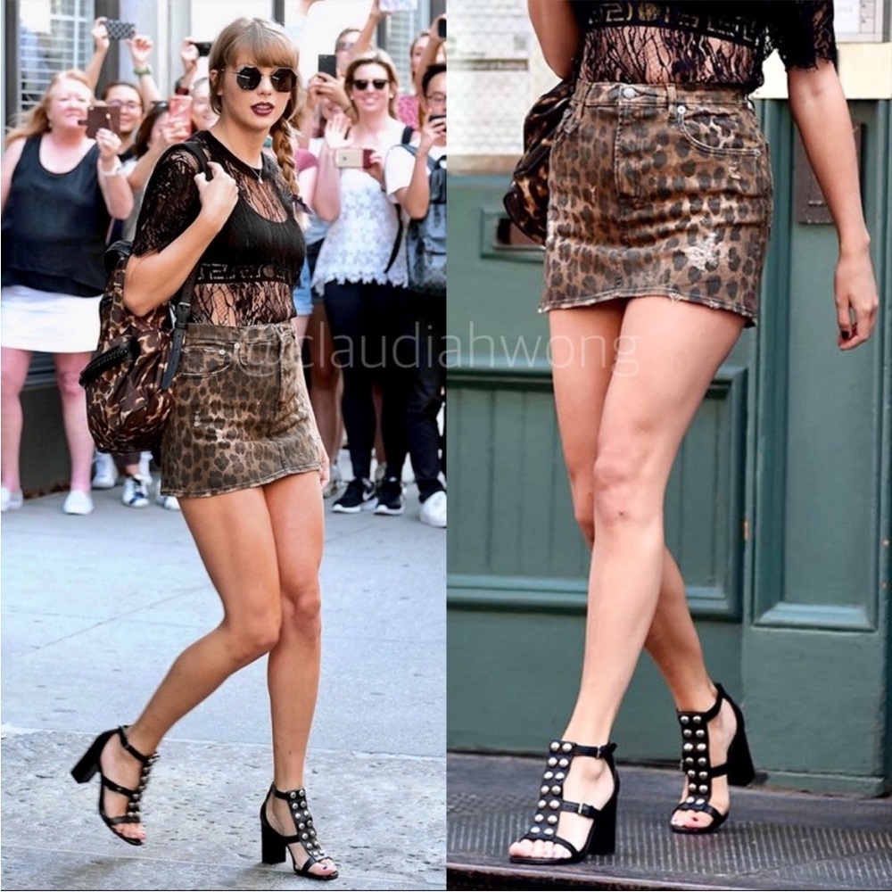 NWT R13 High Rise Mini Skirt in Leopard - Picture 2 of 5